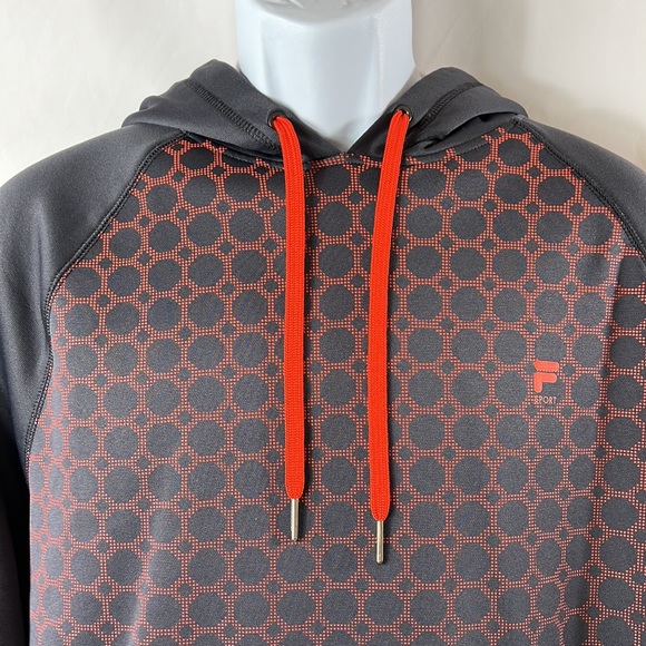 Fila XL Grey/Orange Hooded Sweatshirt - Picture 3 of 12